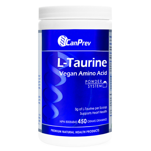 CanPrev L-Taurine Powder on white background