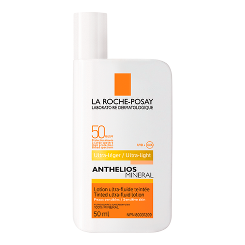La Roche Posay Anthelios Mineral Tinted Ultra-Light Fluid Lotion SPF 50, 50ml/1.7 fl oz La Roche Posay Anthelios Mineral Tinted Ultra-Light Fluid Lotion SPF 50 on white background