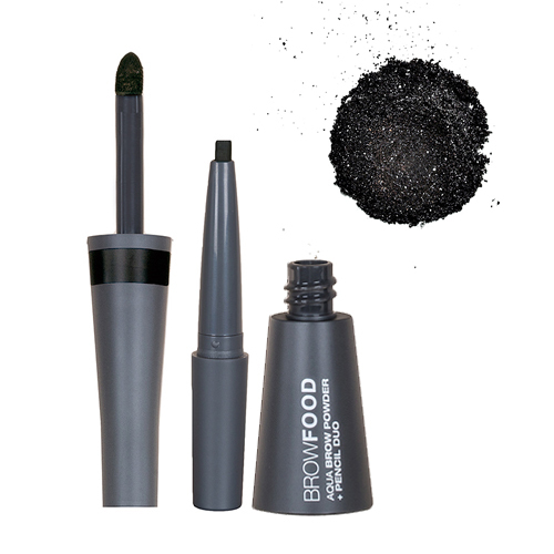 Lashfood Aqua Brow Powder and Pencil Duo - Charcoal, 1 pieces Lashfood Aqua Brow Powder and Pencil Duo - Charcoal on white background