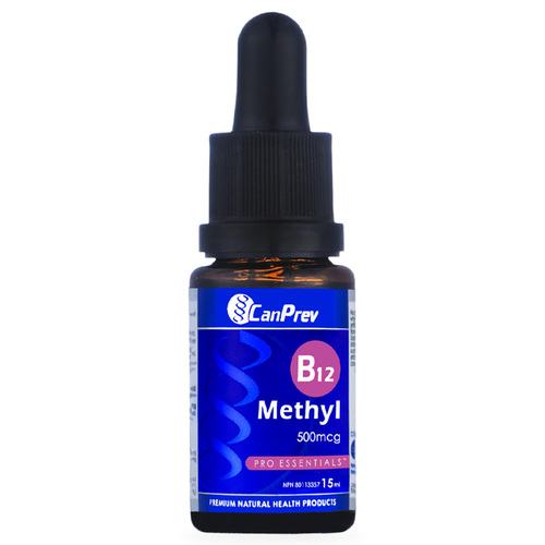 CanPrev B12 Methyl 500mcg Drops, 15ml/0.51 fl oz CanPrev B12 Methyl 500mcg Drops on white background