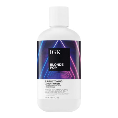 IGK Hair Blonde Pop Purple Toning Conditioner, 236ml/7.98 fl oz IGK Hair Blonde Pop Purple Toning Conditioner on white background