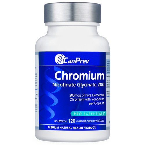 CanPrev Chromium Nicotinate Glycinate 200, 120 capsules CanPrev Chromium Nicotinate Glycinate 200 on white background