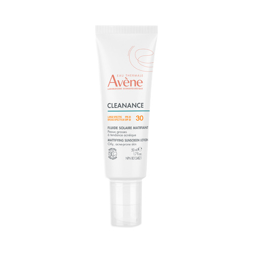 Avene Cleanance Mattifying Sunscreen Lotion SPF 30, 50ml/1.69 fl oz Avene Cleanance Mattifying Sunscreen Lotion SPF 30 on white background