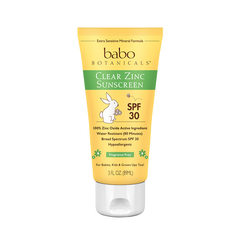 Babo Botanicals Clear Zinc SPF 30 Sunscreen Lotion - Fragrance Free, 89ml/3 fl oz Babo Botanicals Clear Zinc SPF 30 Sunscreen Lotion - Fragrance Free on white background