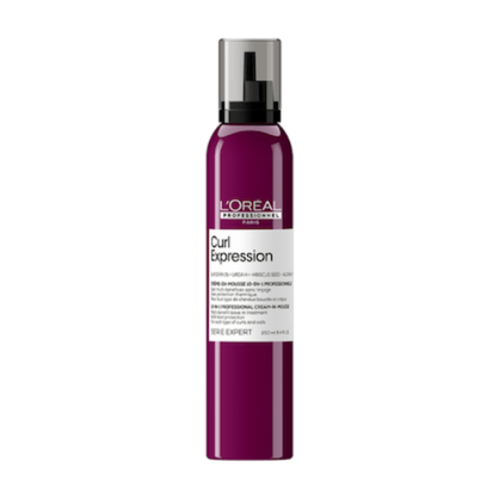 L'oreal Professional Paris Curl Expression 10-in-1 Cream Mousse, 250ml/8.5 fl oz Loreal Professional Paris Curl Expression 10-in-1 Cream Mousse on white background