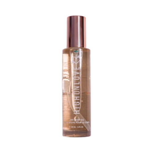 High on Love Dry Body Oil Spray Rose on white background