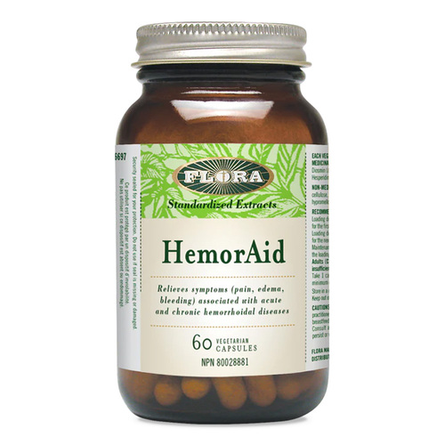 Flora HemorAid, 60 capsules Flora HemorAid on white background