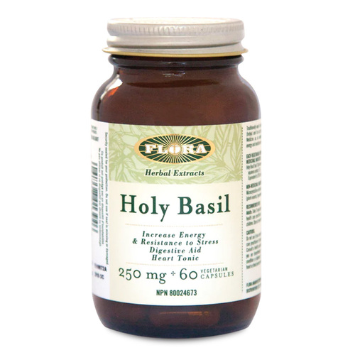 Flora Holy Basil, 60 capsules Flora Holy Basil on white background
