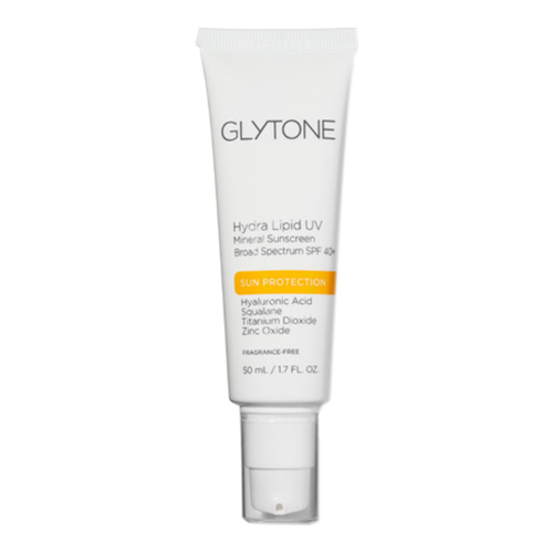 Glytone Hydra Lipid UV Mineral Sunscreen Broad Spectrum SPF 40+, 50ml/1.7 fl oz Glytone Hydra Lipid UV Mineral Sunscreen Broad Spectrum SPF 40+ on white background