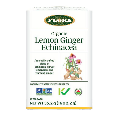 Flora Lemon Ginger Echinacea, 16 x 2.2g/0.08 oz Flora Lemon Ginger Echinacea on white background