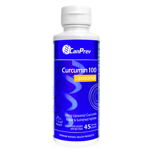 CanPrev Liposomal Curcumin 100 - Peach, 225ml/7.61 fl oz CanPrev Liposomal Curcumin 100 - Peach on white background