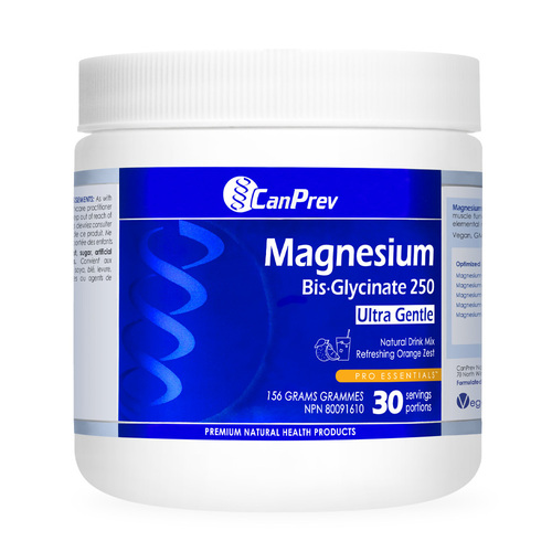 CanPrev Magnesium BisGlycinate Drink Mix - Refreshing Orange Zest, 156g/5.5 oz CanPrev Magnesium BisGlycinate Drink Mix - Refreshing Orange Zest on white background