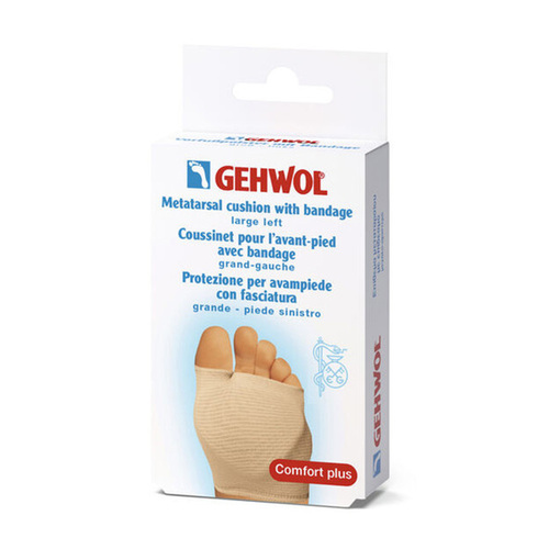 Gehwol Metatarsal Cushion with Bandage - Large Left, 1 piece Gehwol Metatarsal Cushion with Bandage - Large Left on white background