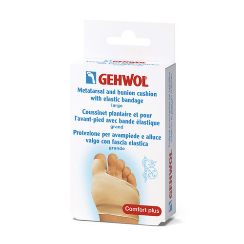 Gehwol Metatarsal and Bunion Cushion with Elastic Bandage - Large, 1 piece Gehwol Metatarsal and Bunion Cushion with Elastic Bandage - Large on white background