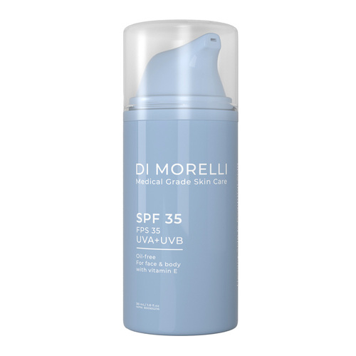 Di Morelli Sunscreen SPF 35, 90ml/3 fl oz Di Morelli Mini SPF 35 Sunscreen on white background