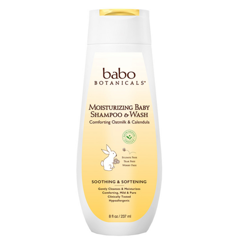 Babo Botanicals Moisturizing Baby Shampoo and Wash, 237ml/8 fl oz Babo Botanicals Moisturizing Baby Shampoo and Wash on white background
