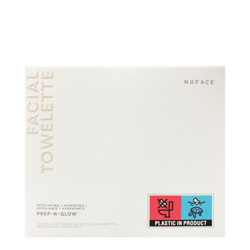 NuFace Prep-N-Glow Dual-Sided Cloths, 20 wipes NuFace Prep-N-Glow Dual-Sided Cloths on white background
