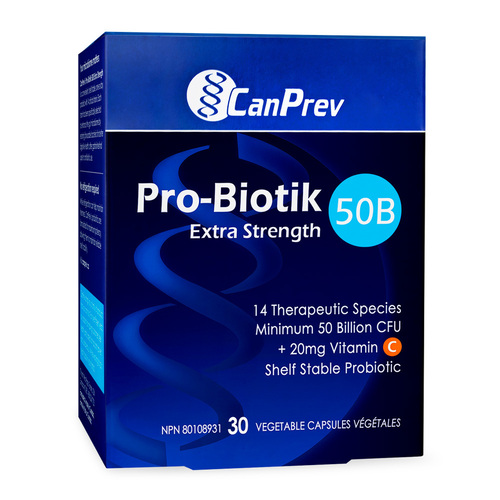 CanPrev Pro-Biotik 50B - Extra Strength, 30 capsules CanPrev Pro-Biotik 50B - Extra Strength on white background