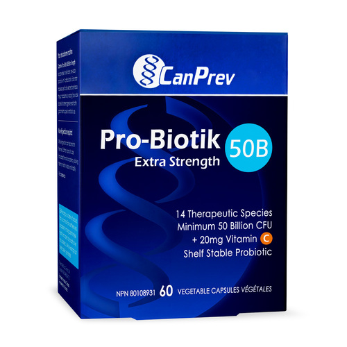 CanPrev Pro-Biotik 50B - Extra Strength, 30 capsules CanPrev Pro-Biotik 50B - Extra Strength on white background