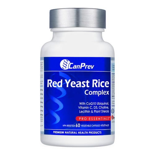 CanPrev Red Yeast Rice Complex, 60 capsules CanPrev Red Yeast Rice Complex on white background