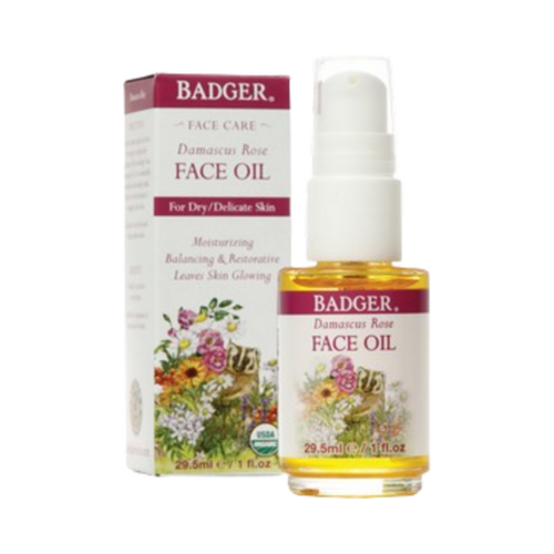 Badger Balms Rose Face Oil (Delicate Skin), 28ml/0.95 fl oz Badger Balms Rose Face Oil (Delicate Skin) on white background