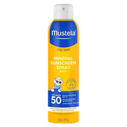 SPF 50 Mineral Sunscreen Spray on white background