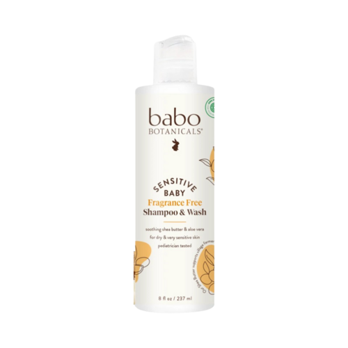 Babo Botanicals Sensitive Baby Shampoo + Wash, 237ml/8.01 fl oz Babo Botanicals Sensitive Baby Shampoo + Wash on white background