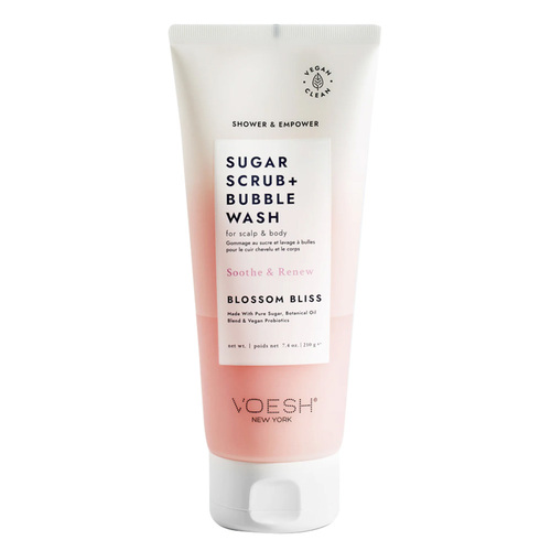 Voesh Sugar Scrub and Bubble Wash Blossom Bliss on white background