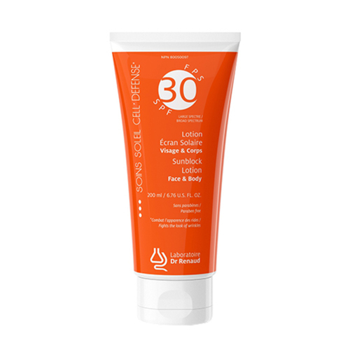 Dr Renaud Sunblock Lotion Broad Spectrum SPF 30, 200ml/6.76 fl oz Dr Renaud Sunblock Lotion Broad Spectrum SPF 30 on white background
