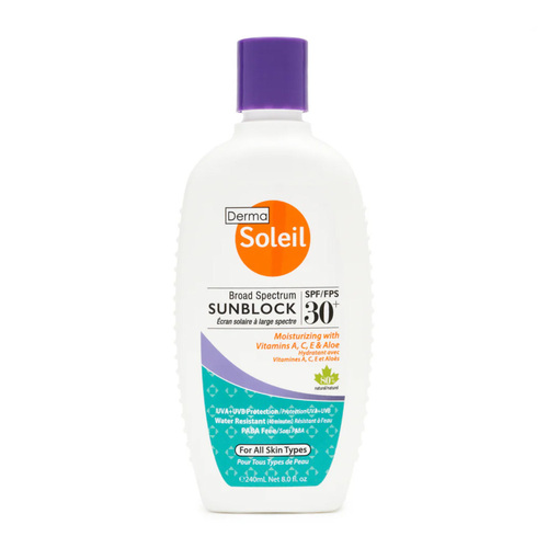 DermaMed Sunscreen Lotion SPF 30 on white background