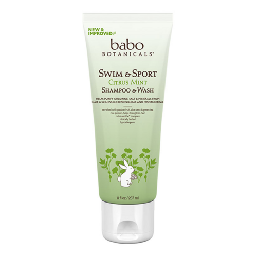 Babo Botanicals Swim and Sport Citrus Mint Shampoo and Wash, 237ml/8.01 fl oz Babo Botanicals Swim and Sport Citrus Mint Shampoo and Wash on white background