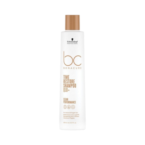 Bonacure Time Restore Shampoo on white background