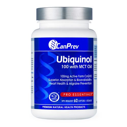 CanPrev Ubiquinol 60 Softgels, 60 pieces CanPrev Ubiquinol 60 Softgels on white background