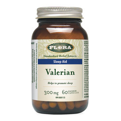 Valerian 300 mg on white background
