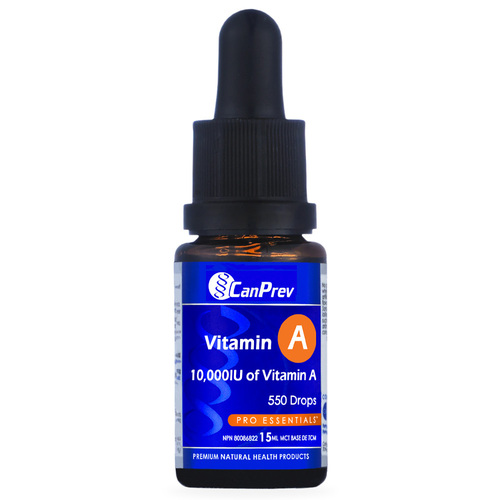 CanPrev Vitamin A Drops, 15ml/0.51 fl oz CanPrev Vitamin A Drops on white background