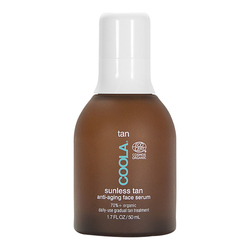 Organic Sunless Tan Anti-Aging Face Serum on white background